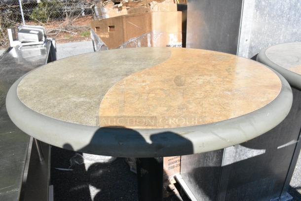 2 Round Bar Height Table on Black Metal Table Base. 2 Times Your Bid! - Image 3 of 5