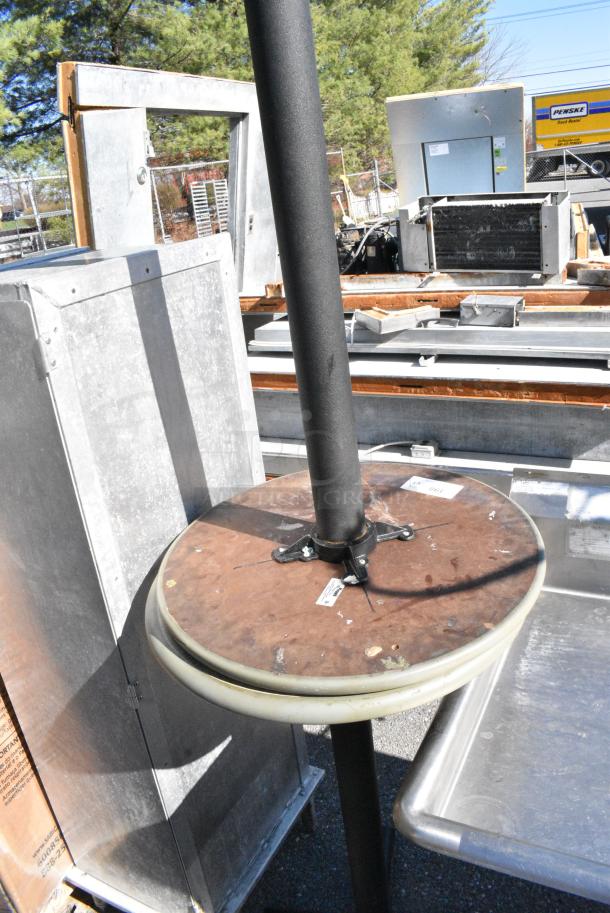 2 Round Bar Height Table on Black Metal Table Base. 2 Times Your Bid! - Image 5 of 5