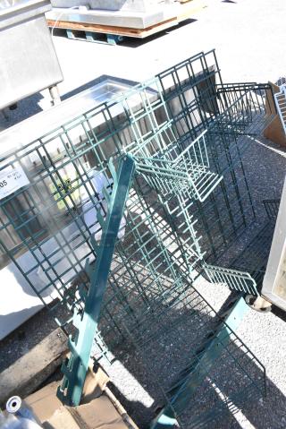 ALL ONE MONEY! Lot of Green Coated Racks to Wall Mount Storage