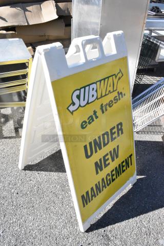 White Poly A Frame Sidewalk Sign