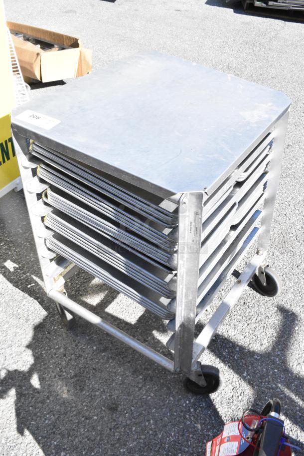 Metal Pan Transport Rack on Commercial Casters w/ 20 Metal Baking Pans. - Image 4 of 5