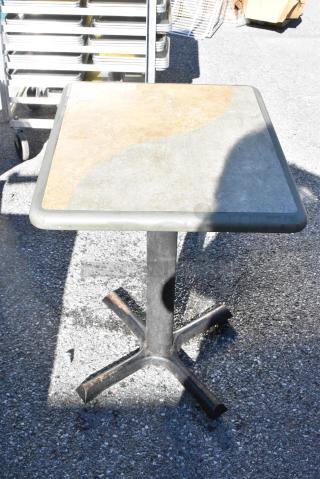 4 Dining Height Table on Black Metal Table Base. 4 Times Your Bid!