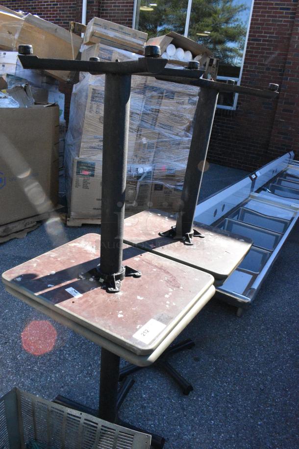 4 Dining Height Table on Black Metal Table Base. 4 Times Your Bid! - Image 2 of 5