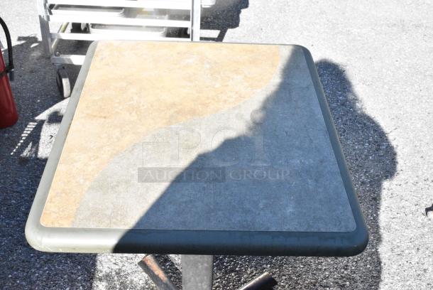 4 Dining Height Table on Black Metal Table Base. 4 Times Your Bid! - Image 3 of 5