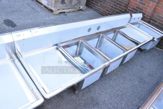 BRAND NEW SCRATCH AND DENT! Regency 600S31620218 Stainless Steel 3 Bay Sink w/ Dual Drain Boards.