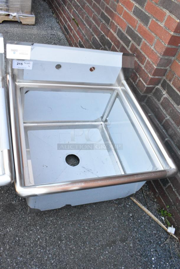 BRAND NEW SCRATCH AND DENT! Steelton 522CS12424 29 1/2" 18-Gauge Stainless Steel One Compartment Commercial Sink without Drainboard - 24" x 24" x 12" Bowl. No Legs. - Image 2 of 4