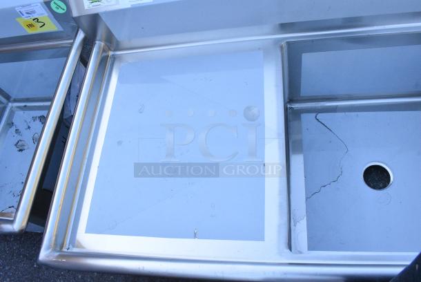 BRAND NEW SCRATCH AND DENT! Regency 600S3242424L Stainless Steel 3 Bay Sink w/ Left Side Drain Board. No Legs. - Image 6 of 7