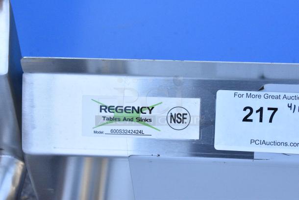 BRAND NEW SCRATCH AND DENT! Regency 600S3242424L Stainless Steel 3 Bay Sink w/ Left Side Drain Board. No Legs. - Image 7 of 7