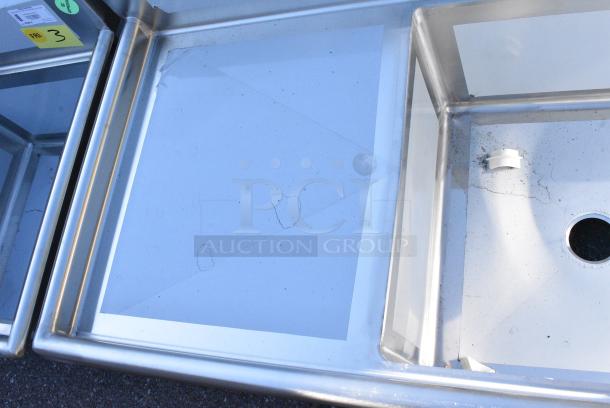 BRAND NEW SCRATCH AND DENT! Regency 600S3242424L Stainless Steel 3 Bay Sink w/ Left Side Drain Board. No Legs. - Image 6 of 7