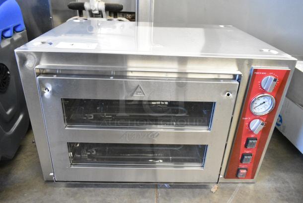 BRAND NEW SCRATCH AND DENT! Avantco 177DPO18DS Stainless Steel Double Deck Countertop Pizza/Bakery Oven. 240 Volts 1 Phase. - Image 1 of 8