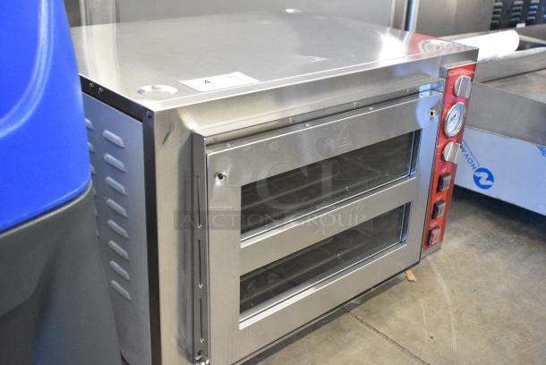 BRAND NEW SCRATCH AND DENT! Avantco 177DPO18DS Stainless Steel Double Deck Countertop Pizza/Bakery Oven. 240 Volts 1 Phase. - Image 2 of 8