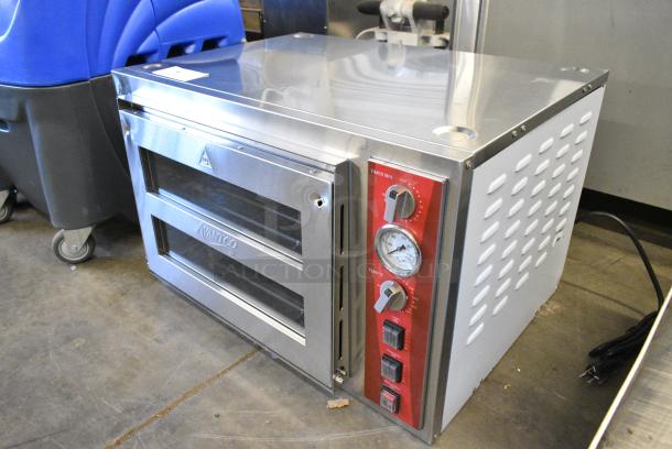 BRAND NEW SCRATCH AND DENT! Avantco 177DPO18DS Stainless Steel Double Deck Countertop Pizza/Bakery Oven. 240 Volts 1 Phase. - Image 3 of 8