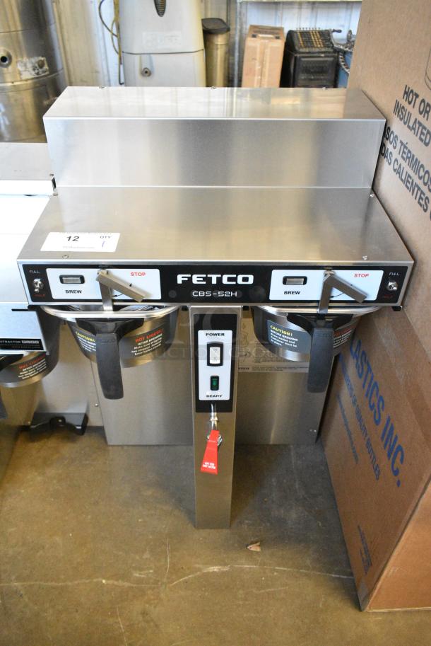 BRAND NEW SCRATCH AND DENT! 2025 Fetco CBS-52H15 Stainless Steel Twin Automatic Coffee Brewer w/ Hot Water Dispenser and 2 Metal Brew Baskets. 120/208-240 Volts, 1 Phase. - Image 1 of 10