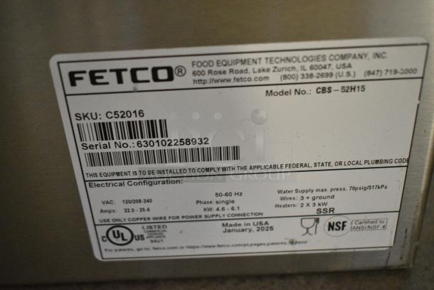 BRAND NEW SCRATCH AND DENT! 2025 Fetco CBS-52H15 Stainless Steel Twin Automatic Coffee Brewer w/ Hot Water Dispenser and 2 Metal Brew Baskets. 120/208-240 Volts, 1 Phase. - Image 10 of 10