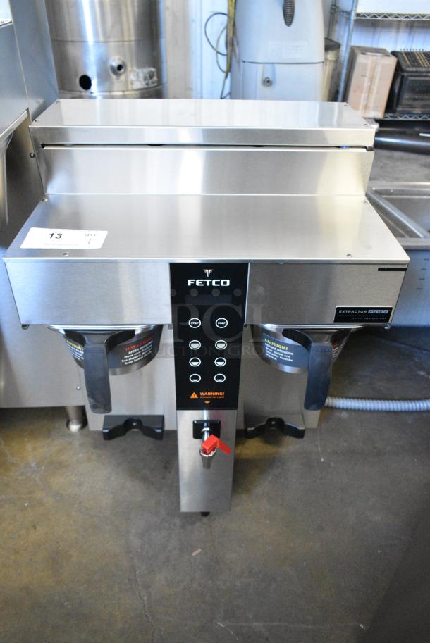 BRAND NEW SCRATCH AND DENT! 2024 Fetco CBS-1232 Stainless Steel Twin Automatic Coffee Brewer w/ Hot Water Dispenser and 2 Metal Brew Baskets. 208-240 Volts, 1 Phase. - Image 1 of 9
