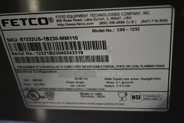 BRAND NEW SCRATCH AND DENT! 2024 Fetco CBS-1232 Stainless Steel Twin Automatic Coffee Brewer w/ Hot Water Dispenser and 2 Metal Brew Baskets. 208-240 Volts, 1 Phase. - Image 9 of 9