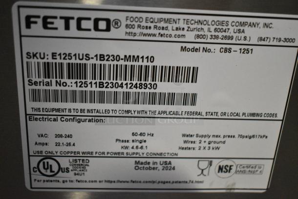 BRAND NEW SCRATCH AND DENT! 2024 Fetco CBS-1251 Stainless Steel Twin Automatic Coffee Brewer w/ Hot Water Dispenser and Metal Brew Basket. 120/208-240 Volts, 1 Phase. - Image 6 of 6