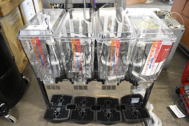 BRAND NEW SCRATCH AND DENT! 2024 Carnival King 382RBD5G4 JETCOF 480M Quadruple 5 Gallon Bowl Refrigerated Beverage Dispenser. 120 Volts, 1 Phase. Tested and Working! - Image 1 of 11