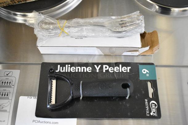 19 BRAND NEW SCRATCH AND DENT! Items Including Choice 407PYJL2 Peeler and Milton Stainless Steel Salad Forks. 19 Times Your Bid! - Image 1 of 7