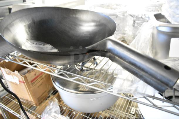 2 BRAND NEW SCRATCH AND DENT! Town 843784002101 Metal Wok Skillet. 2 Times Your Bid! - Image 3 of 5