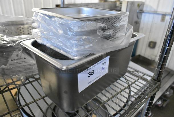 6 BRAND NEW SCRATCH AND DENT! Stainless Steel Drop In Bins Including 1/6 Size and 1/3 Size. 6 Times Your Bid! - Image 2 of 3
