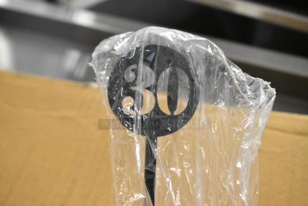 BRAND NEW SCRATCH AND DENT! American Metalcraft NSB30 Black Stamped-Out Number Table Stands - 21 to 30 - Image 13 of 14