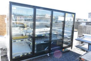 Zero Zone 4RHCCD Metal Commercial 4 Door Reach In Cooler Merchandiser. Does Not Come w/ Compressor. 115 Volts, 1 Phase.
