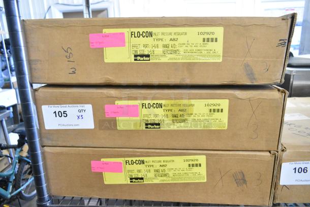 3 BRAND NEW SCRATCH AND DENT! Parker Flo-Con Inlet Pressure Regulator. 3 Times Your Bid! - Image 6 of 7