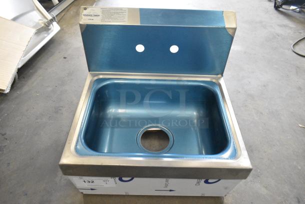 BRAND NEW SCRATCH AND DENT! Advance Tabco 7-PS-60 Stainless Steel Wall Mount Single Bay Sink w/ Faucet and Mounting Bracket - Image 1 of 11
