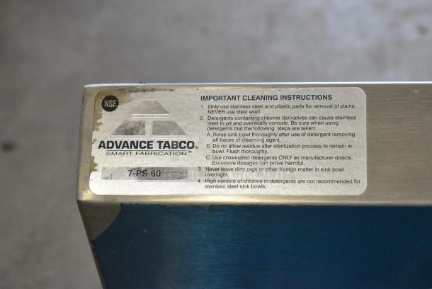 BRAND NEW SCRATCH AND DENT! Advance Tabco 7-PS-60 Stainless Steel Wall Mount Single Bay Sink w/ Faucet and Mounting Bracket - Image 6 of 11