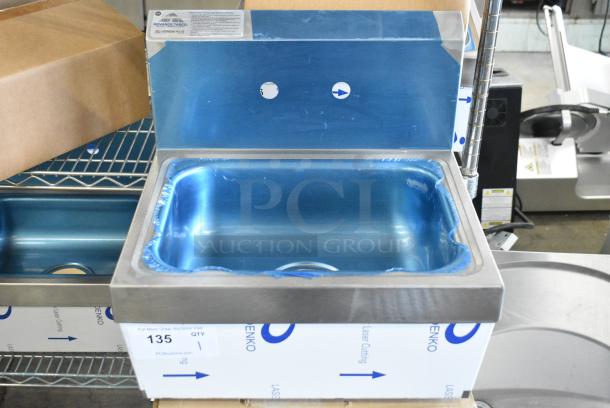 BRAND NEW SCRATCH AND DENT! Advance Tabco 7-PS-60 Stainless Steel Wall Mount Single Bay Sink w/ Faucet and Mounting Bracket - Image 1 of 7