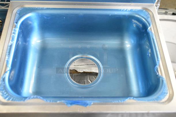 BRAND NEW SCRATCH AND DENT! Advance Tabco 7-PS-60 Stainless Steel Wall Mount Single Bay Sink w/ Faucet and Mounting Bracket - Image 6 of 7
