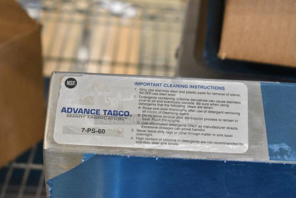 BRAND NEW SCRATCH AND DENT! Advance Tabco 7-PS-60 Stainless Steel Wall Mount Single Bay Sink w/ Faucet and Mounting Bracket - Image 7 of 7
