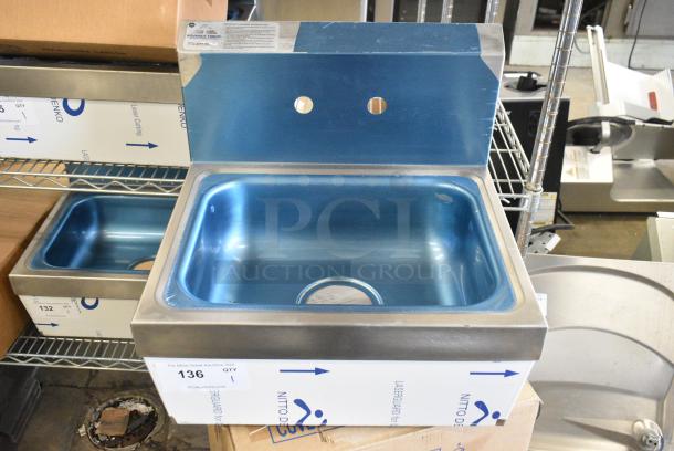 BRAND NEW SCRATCH AND DENT! Advance Tabco 7-PS-60 Stainless Steel Wall Mount Single Bay Sink w/ Faucet and Mounting Bracket - Image 1 of 10