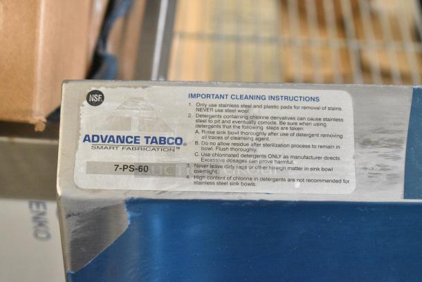 BRAND NEW SCRATCH AND DENT! Advance Tabco 7-PS-60 Stainless Steel Wall Mount Single Bay Sink w/ Faucet and Mounting Bracket - Image 10 of 10