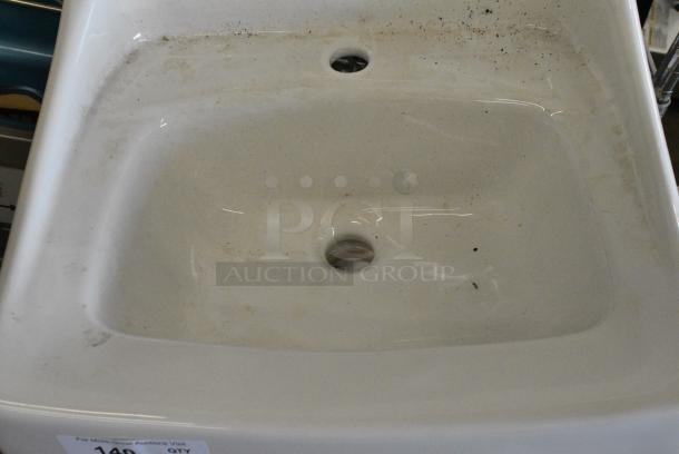 White Single Bay Wall Mount Sink. - Image 3 of 7