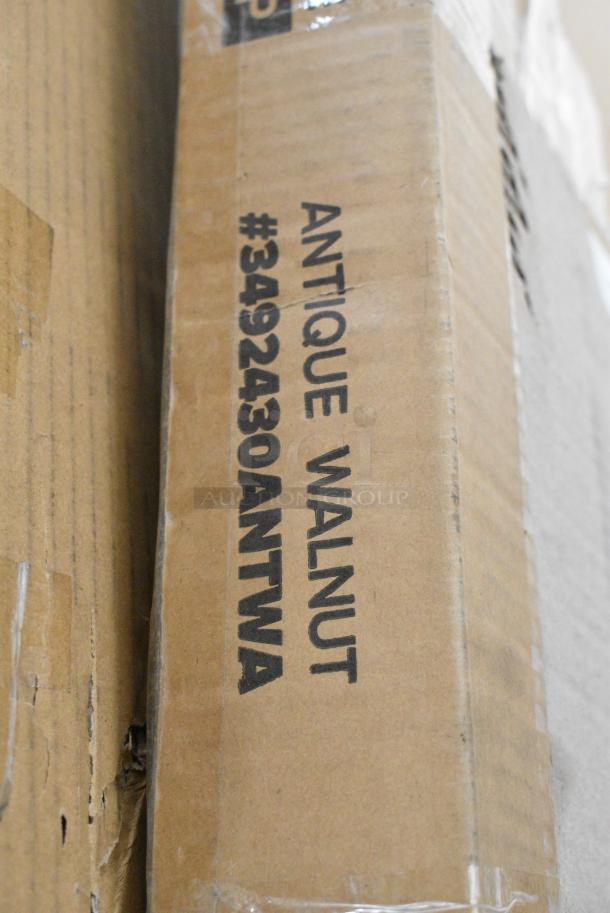 BRAND NEW SCRATCH AND DENT! Lancaster Table & Seating 3492430ANTWA Industrial 24" x 30" Solid Wood Live Edge Table Top with Rustic Walnut Finish - Image 2 of 2
