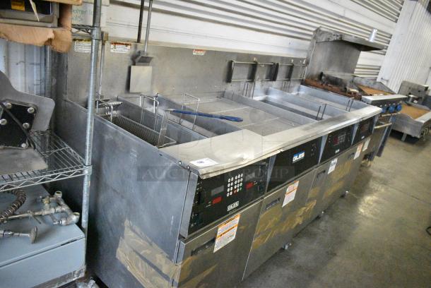 Giles EOF-24 Stainless Steel Commercial Electric Powered 3 Bay Deep Fat Fryer w/ Dumping Station on Commercial Casters. 480 Volts, 3 Phase. - Image 1 of 15