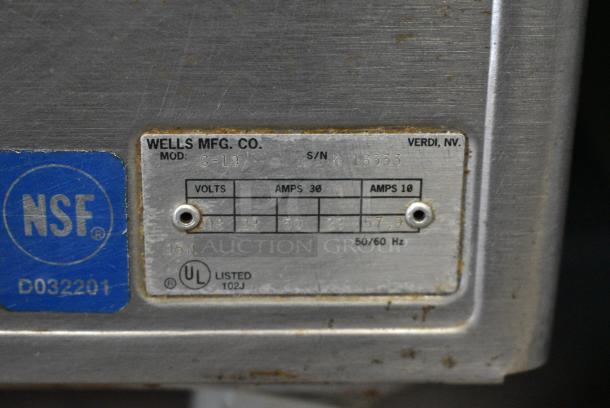 Wells G-19 Stainless Steel Commercial Electric Powered Flat Top Griddle. 208 Volts, 3 Phase. - Image 6 of 6