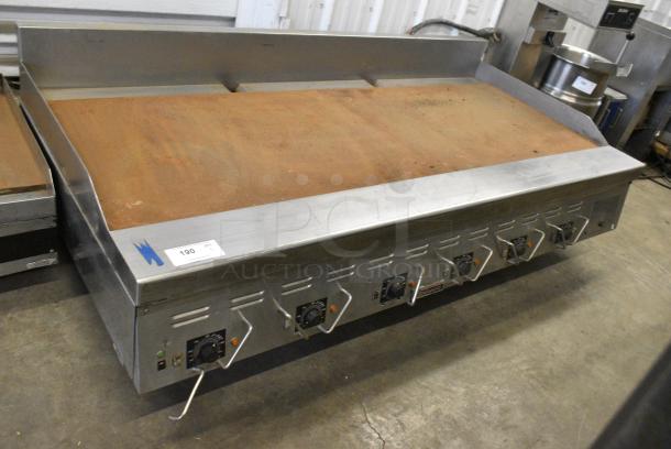 Garland Stainless Steel Commercial Natural Gas Powered Flat Top Griddle w/ Thermostatic Controls. - Image 1 of 5