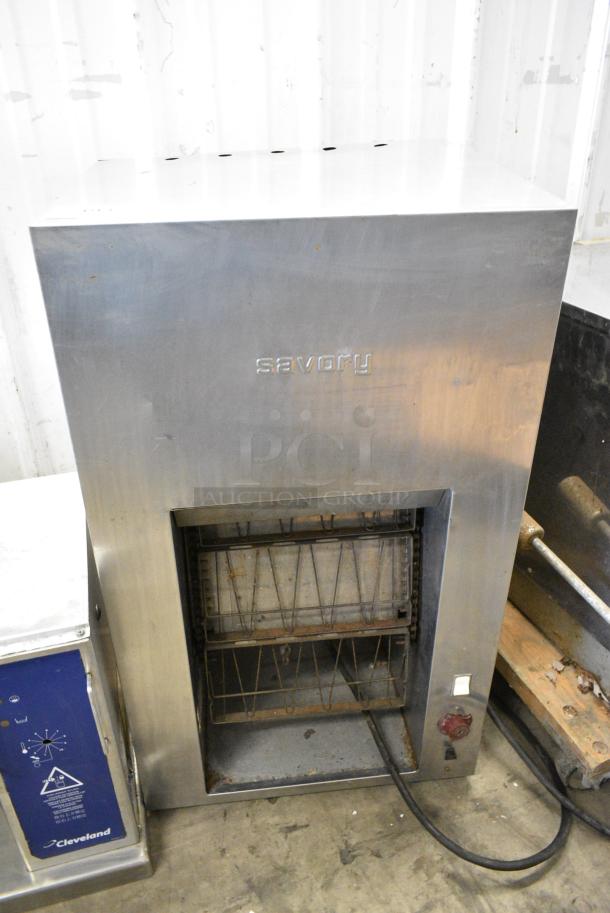 Savory Stainless Steel Commercial Electric Powered Vertical Bun Toaster. Cannot Test Due To Plug Style - Image 1 of 9