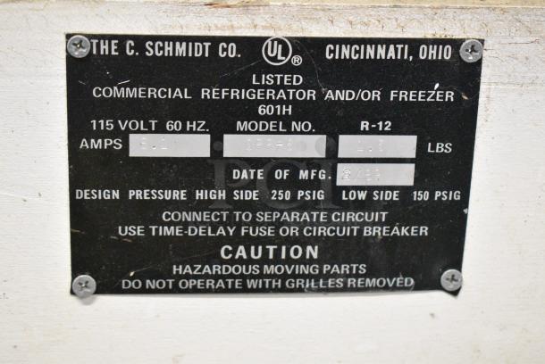 Schmidt CPR-6 Metal Commercial Floor Style Display Case Merchandiser. 115 Volts, 1 Phase. Tested and Powers On But Does Not Get Cold - Image 4 of 4