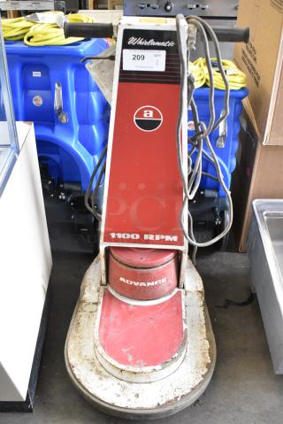 Advance Whirlmatic 1100 RPM Floor Cleaning Machine. Tested and Does Not Power On