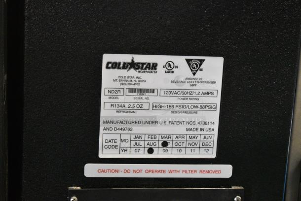 ColdStar ND2R Metal Commercial Countertop Cream Dispenser. 120 Volts, 1 Phase. Tested and Working! - Image 5 of 6