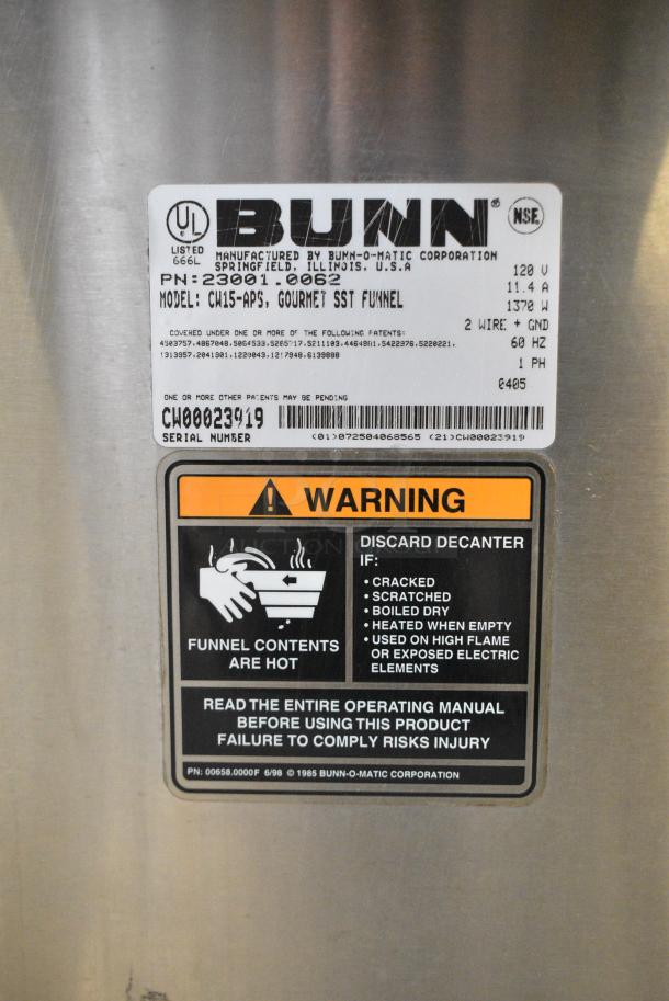 Bunn CW15-APS Stainless Steel Commercial Countertop Iced Tea Machine. 120 Volts, 1 Phase. - Image 4 of 4