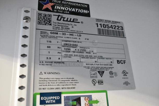 BRAND NEW SCRATCH AND DENT! 2025 True GDM-33-HC-LD Metal Commercial 2 Door Reach In Cooler Merchandiser w/ Poly Coated Racks. 115 Volts, 1 Phase. Tested and Powers On But Does Not Get Cold - Image 7 of 7