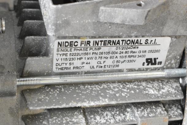Nidec Single Phase Pump. 115/230 Volts, 1 Phase. - Image 9 of 9