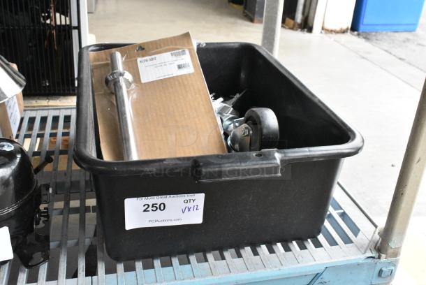 BRAND NEW SCRATCH AND DENT! Lot of 12 Items Including 4 Commercial Casters, Forks, Merco Panel, KL26-5012 Glass Filler - Image 2 of 7