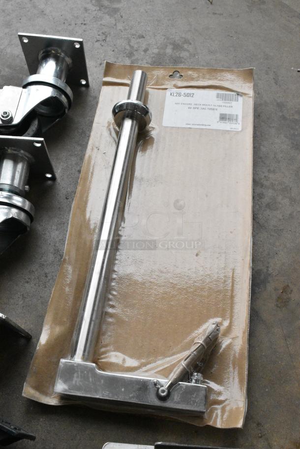 BRAND NEW SCRATCH AND DENT! Lot of 12 Items Including 4 Commercial Casters, Forks, Merco Panel, KL26-5012 Glass Filler - Image 5 of 7