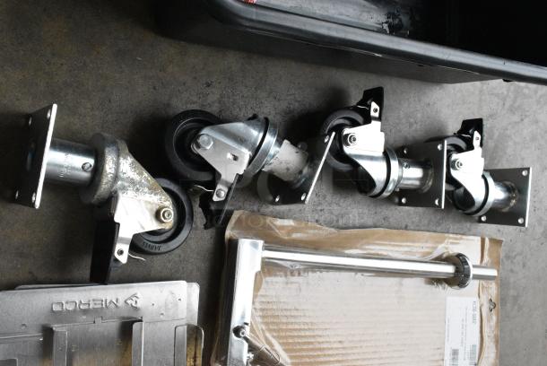 BRAND NEW SCRATCH AND DENT! Lot of 12 Items Including 4 Commercial Casters, Forks, Merco Panel, KL26-5012 Glass Filler - Image 7 of 7